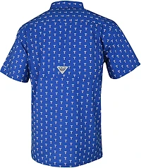 Columbia Sportswear Men's Texas Rangers Micro Logo Super Slack Tide Short Sleeve Shirt