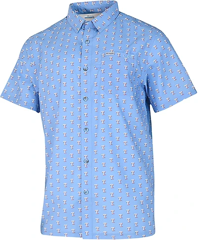 Columbia Sportswear Men's Texas Rangers Micro Logo Super Slack Tide Short Sleeve Shirt