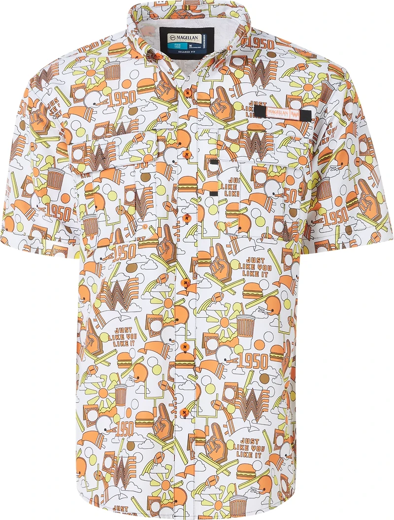 Magellan Outdoors Whataburger Men's Laguna Madre Happy Crazy Fun Fishing Shirt