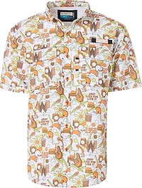 Magellan Outdoors Whataburger Men's Laguna Madre Happy Crazy Fun Fishing Shirt