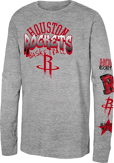 Outerstuff Youth's Houston Rockets Street Star Long Sleeve Graphic T-shirt