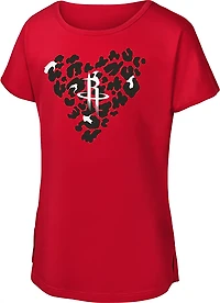 Outerstuff Girls' Houston Rockets Safari Heart Dolman Graphic T-shirt