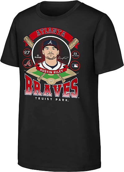 Outerstuff Youth Braves Austin Riley Player Profile T-shirt