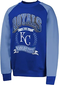 Outerstuff Boys' Kansas City Royals Bullpen Fleece Crew Sweatshirt