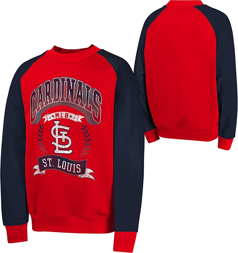 Outerstuff Boys' St. Louis Cardinals Bullpen Fleece Crew Sweatshirt