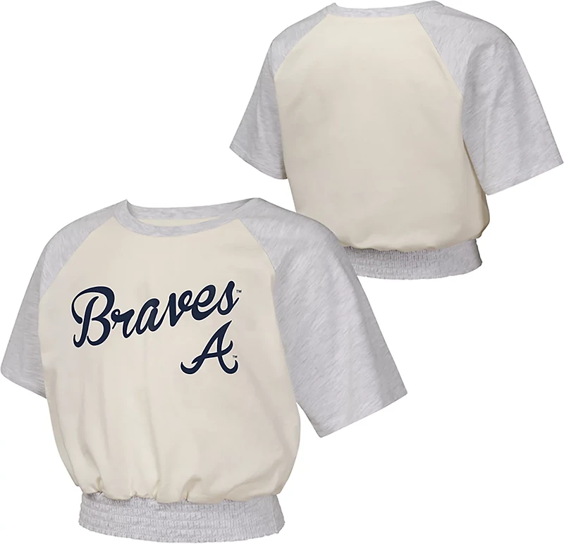 Outerstuff Girls' Braves Curve Ball Fashion T-shirt
