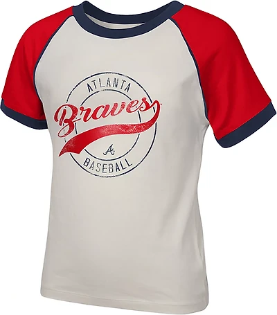 Outerstuff Girls' Braves Game Time Fashion Crew Neck T-shirt