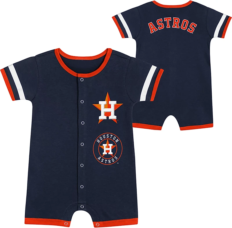 Outerstuff Infants' Houston Astros Double Hit Short Sleeve Coverall