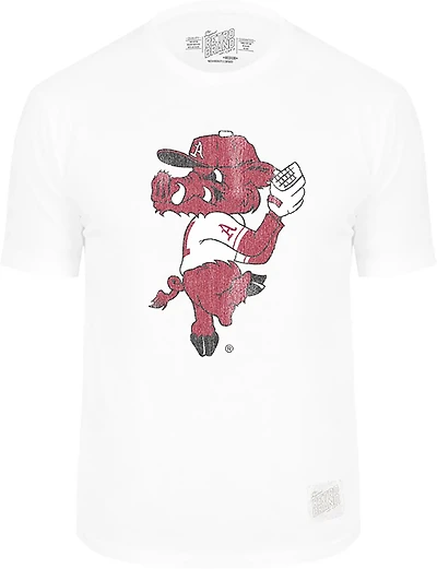 Retro Brand Men's Arkansas Razorbacks Pitching Ribby Short Sleeve T-shirt