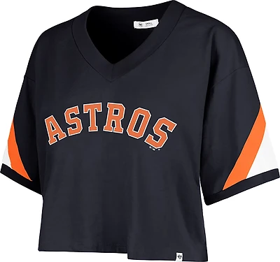 '47 Houston Astros Women's Wordmark Geo Cropped Graphic T-shirt