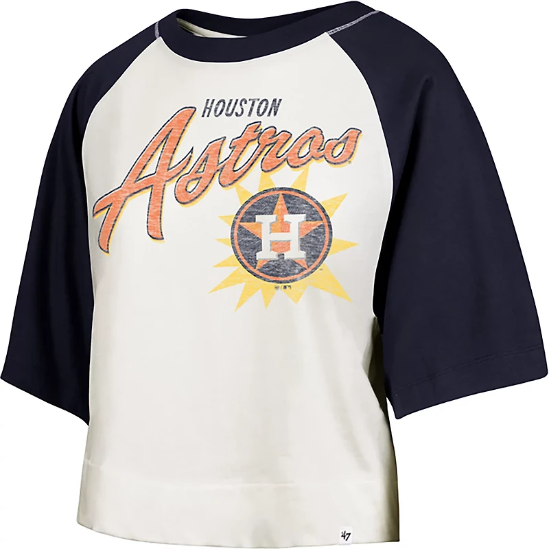 '47 Women's Astros Flare Raglan Shirt Cropped T-shirt