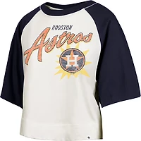 '47 Women's Astros Flare Raglan Shirt Cropped T-shirt