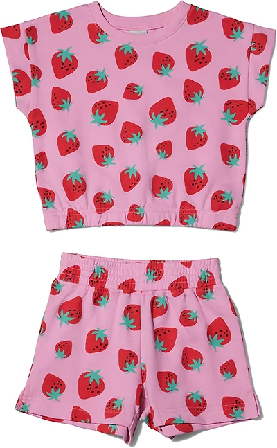BCG Girls' Strawberry Allover Print Shirt Set