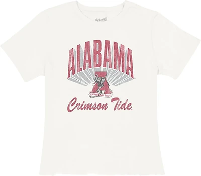 WILDCAT Retro Women's Alabama Crimson Tide Brand Vintage Crop Short Sleeve T-Shirt