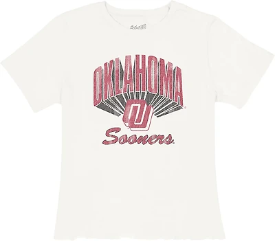 WILDCAT Retro Women's Oklahoma Sooners Brand Vintage Crop Short Sleeve T-shirt