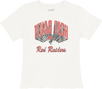 WILDCAT Retro Women's Texas Tech Red Raiders Brand Vintage Crop Short Sleeve T-shirt