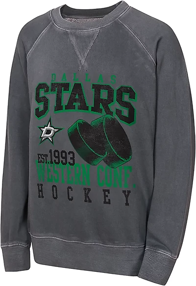 Outerstuff Boys' Dallas Stars Legendary Washed Long Sleeve Crew Sweatshirt