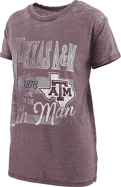 Pressbox Women's Texas A&M Aggies Vintage Stephen Boyfriend T-shirt