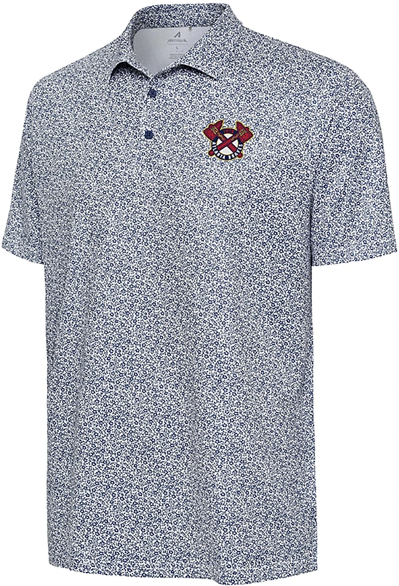 Antigua Men's Atlanta Braves Field Ditsy Polo