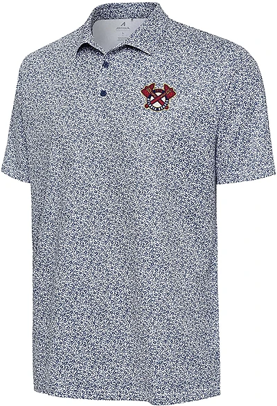 Antigua Men's Atlanta Braves Field Ditsy Polo
