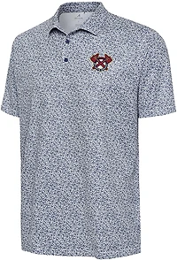 Antigua Men's Atlanta Braves Field Ditsy Polo