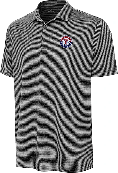 Antigua Men's Texas Rangers Scheme Short Sleeve Polo