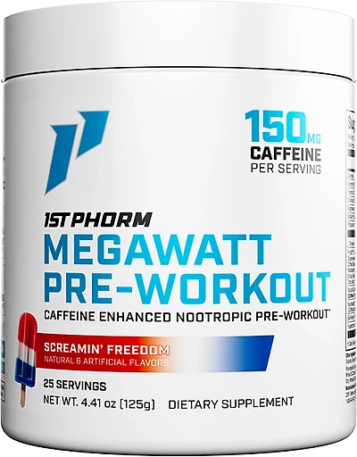 1st Phorm Cherry Blast Megawatt Preworkout Supplement 50 Servings