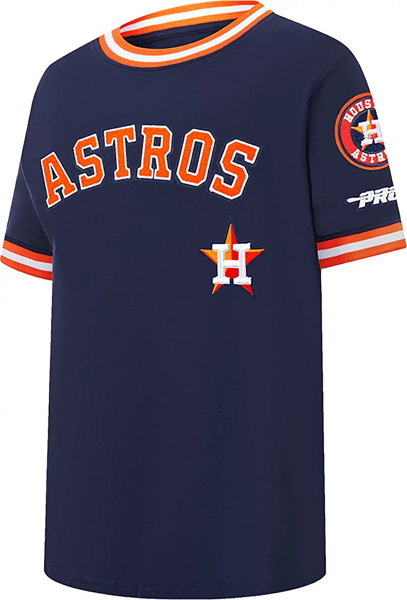 Pro Standard Boys' Houston Astros Retro Classic BB Striped Rib Short Sleeve T-shirt