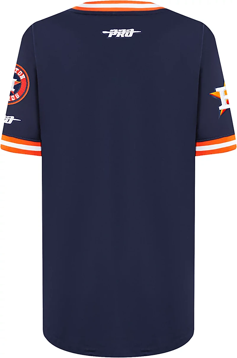 Pro Standard Boys' Houston Astros Retro Classic BB Striped Rib Short Sleeve T-shirt