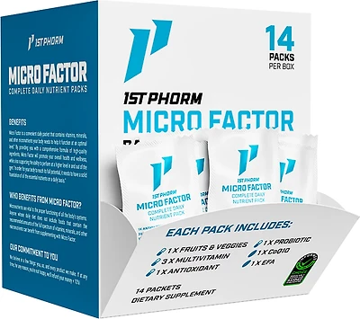 1st Phorm Microfactor Single Serve Dietary Supplement 30 Day Pack