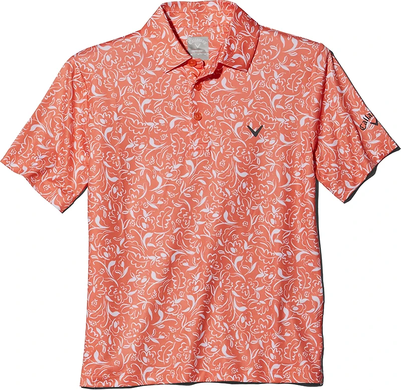 Callaway Boys' Floral Printed Polo Shirt