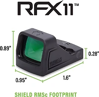 Viridian RFX11 1 x 16 mm Micro Green Dot Reflex Sight with SHIELD RMSc Footprint