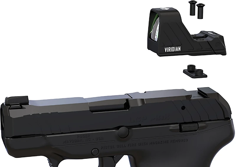 Viridian Custom 1x16 RFX for Ruger LCP Max, Micro Green Dot Rear Sight Mount featuring INSTANT-ON