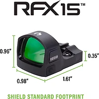 Viridian RFX15 1 x 17 mm Micro Green Dot Reflex Sight with SHIELD Footprint