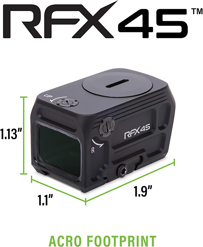 Viridian RFX44 Compact Closed Emitter Green Dot Sight with RMR Adapter