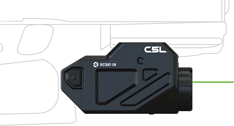 Viridian C5L Universal Green Laser and 650 lm Light with Rechargeable Battery, INSTANT-ON, and SafeCharge Power Bank