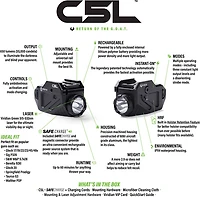 Viridian C5L Universal Green Laser and 650 lm Light with Rechargeable Battery, INSTANT-ON, and SafeCharge Power Bank