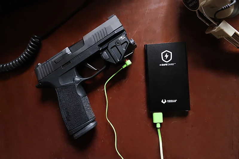 Viridian C5L Micro Universal Green Laser and 550 lm Light with Rechargeable Battery, INSTANT-ON, and SafeCharge Power Bank