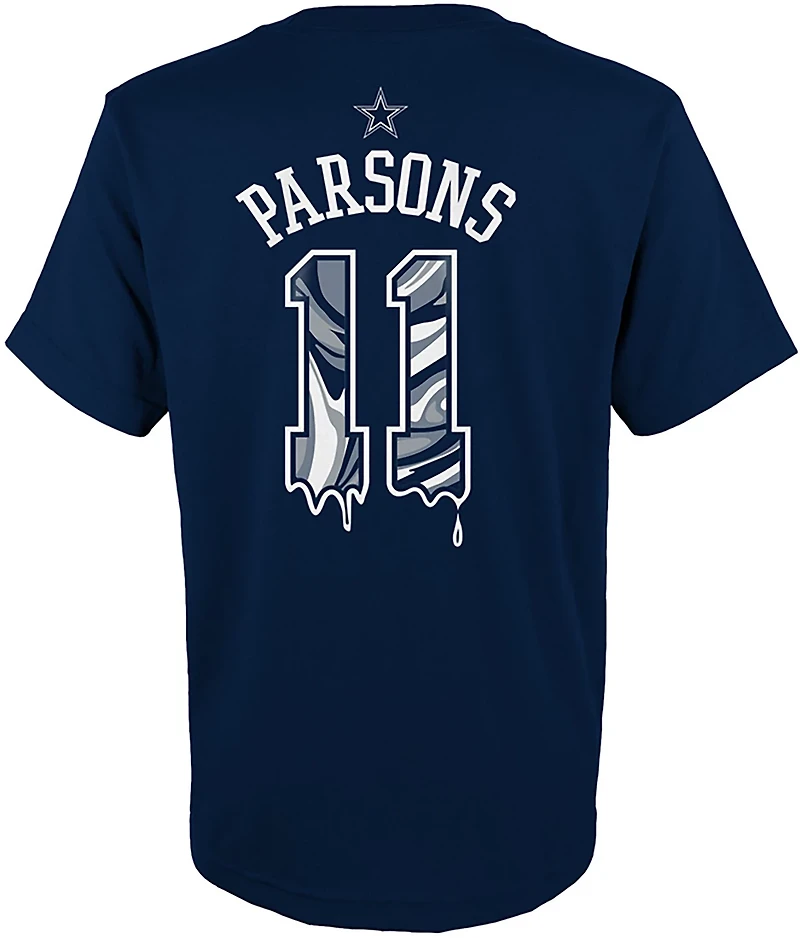 Outerstuff Kids' Dallas Cowboys Micah Parsons #11 Name & Number Drip T-shirt