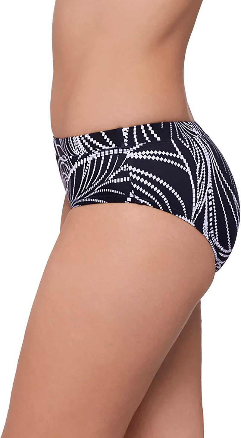Eco Beach Women's Digital Foliage Tropicali Virtual Stripe Hipster Brief