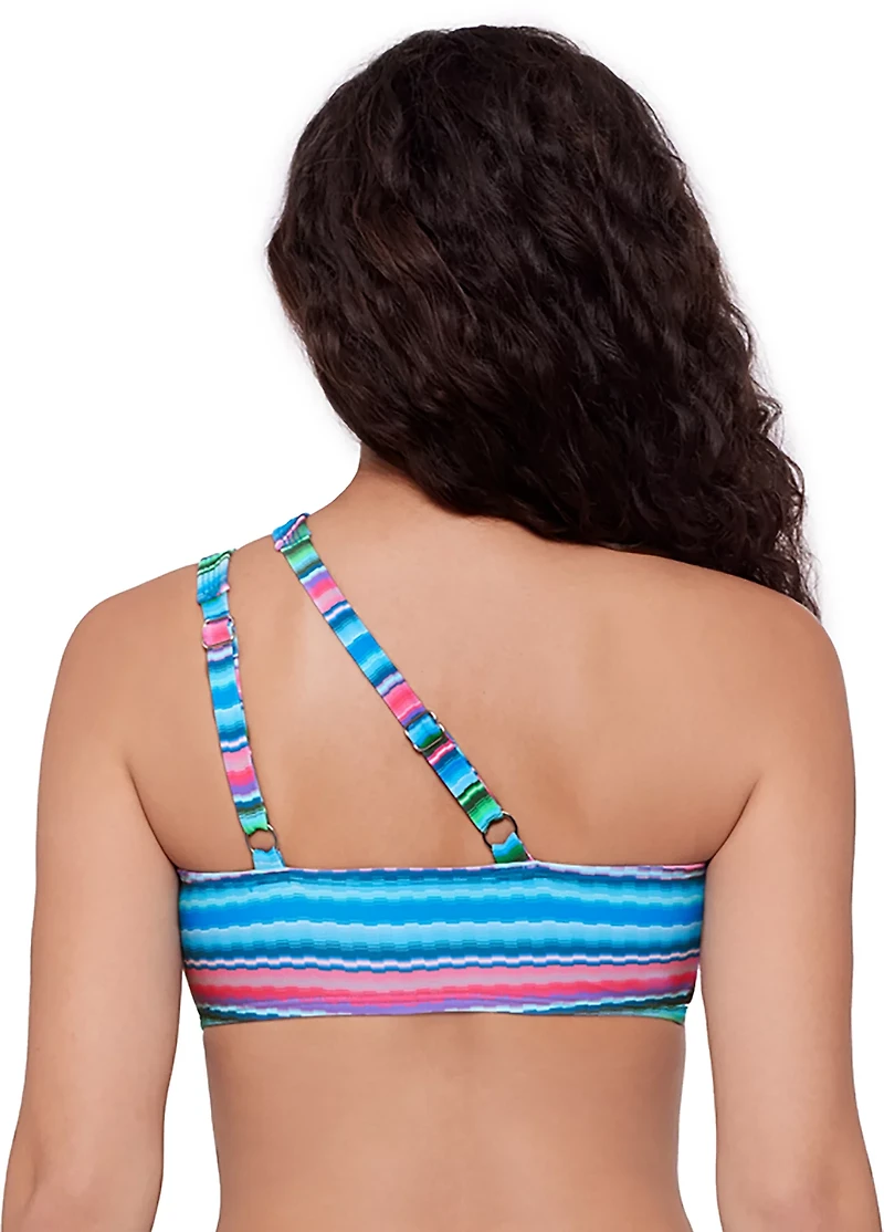 Eco Beach Women's Printed Cutout One Shoulder Swim Top
