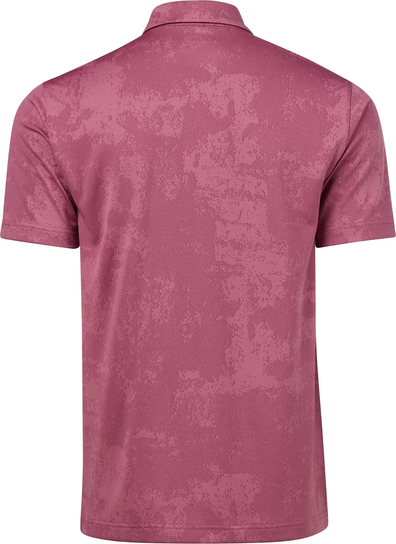 BCG Men's Golf Turbo Splash Jacquard Short Sleeve Polo Shirt