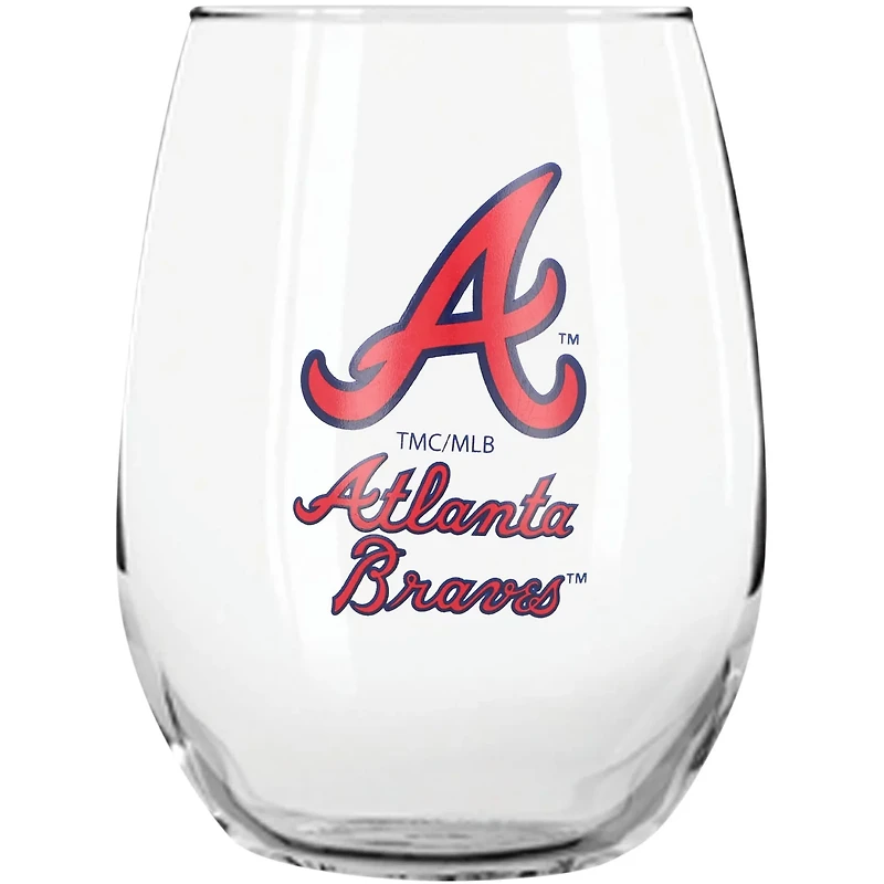 The Memory Company Atlanta Braves 15oz Stemless Tumbler With Wine Bottle Stopper