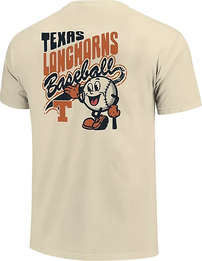 Image One Men's Texas Longhorns Baseball Retro Vibe Comfort Color Short Sleeve T-shirt