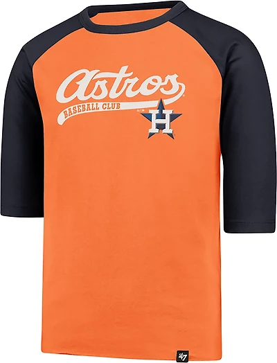47 Brand Youth Astros Super Script Line Drive Raglan Shirt
