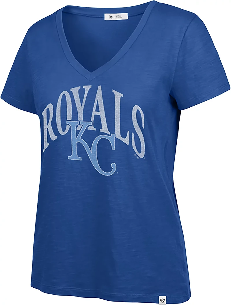 '47 Kansas City Royals Women's Tried N True Slub Short Sleeve V-Neck T-shirt