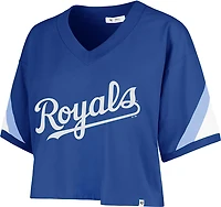 '47 Women's Kansas City Royals Geo Cropped Short Sleeve V-Neck T-shirt