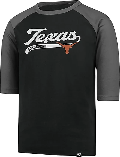 47 Brand Youth Texas Super Script Line Drive Raglan Shirt Short Sleeve T-shirt