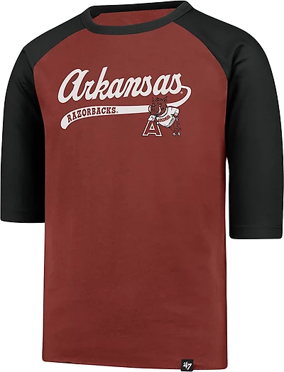 47 Brand Youth Arkansas Super Script Line Drive Raglan Shirt Short Sleeve T-shirt