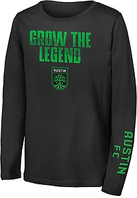 Outerstuff Boys' Austin FC Slogan Decibal Long Sleeve Graphic T-shirt